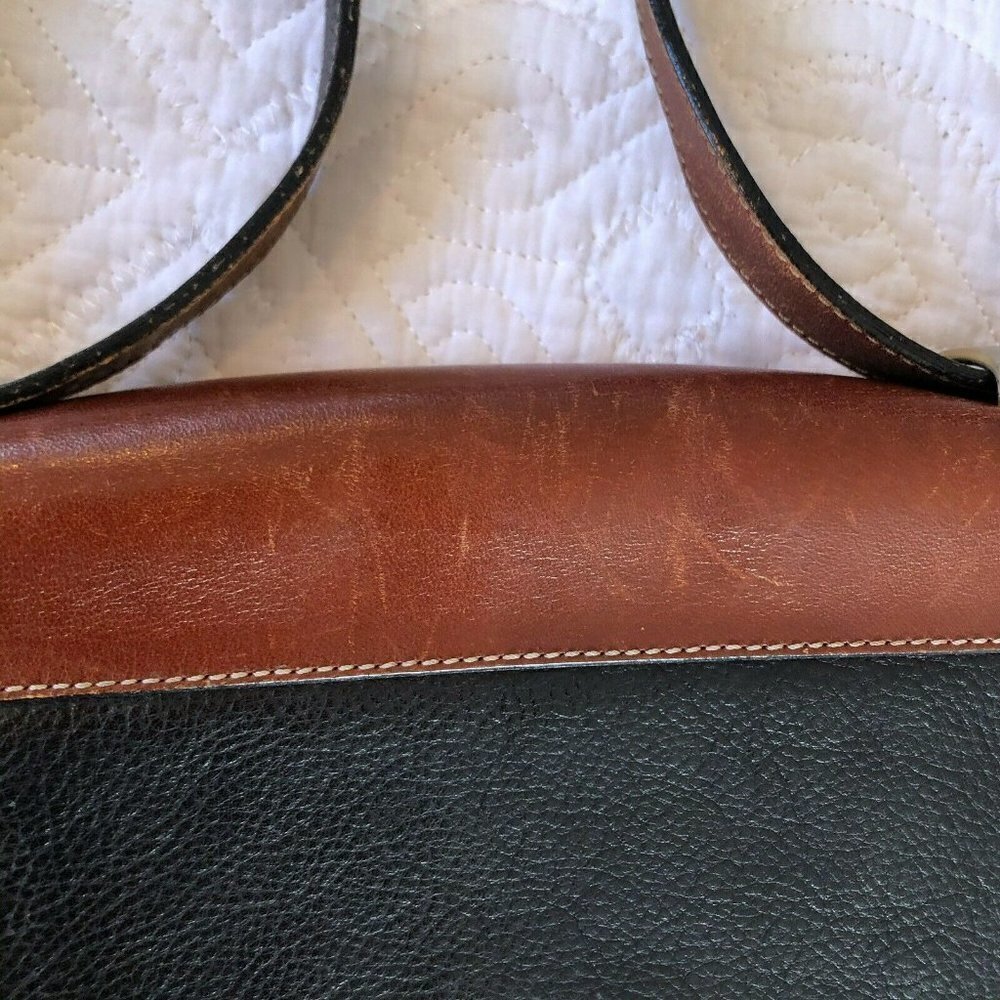 Bally Vintage Black and Brown Leather Crossbody Flap Front Bag - Picture 10 of 11